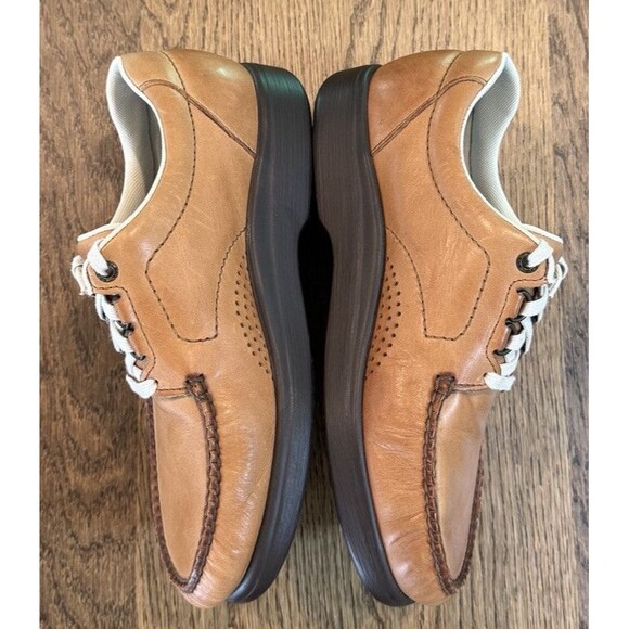 SAS Bout Time Lux Leather Lace Up Loafers Men’s 9WW Hazel Brown TriPad Comfort - Picture 6 of 10